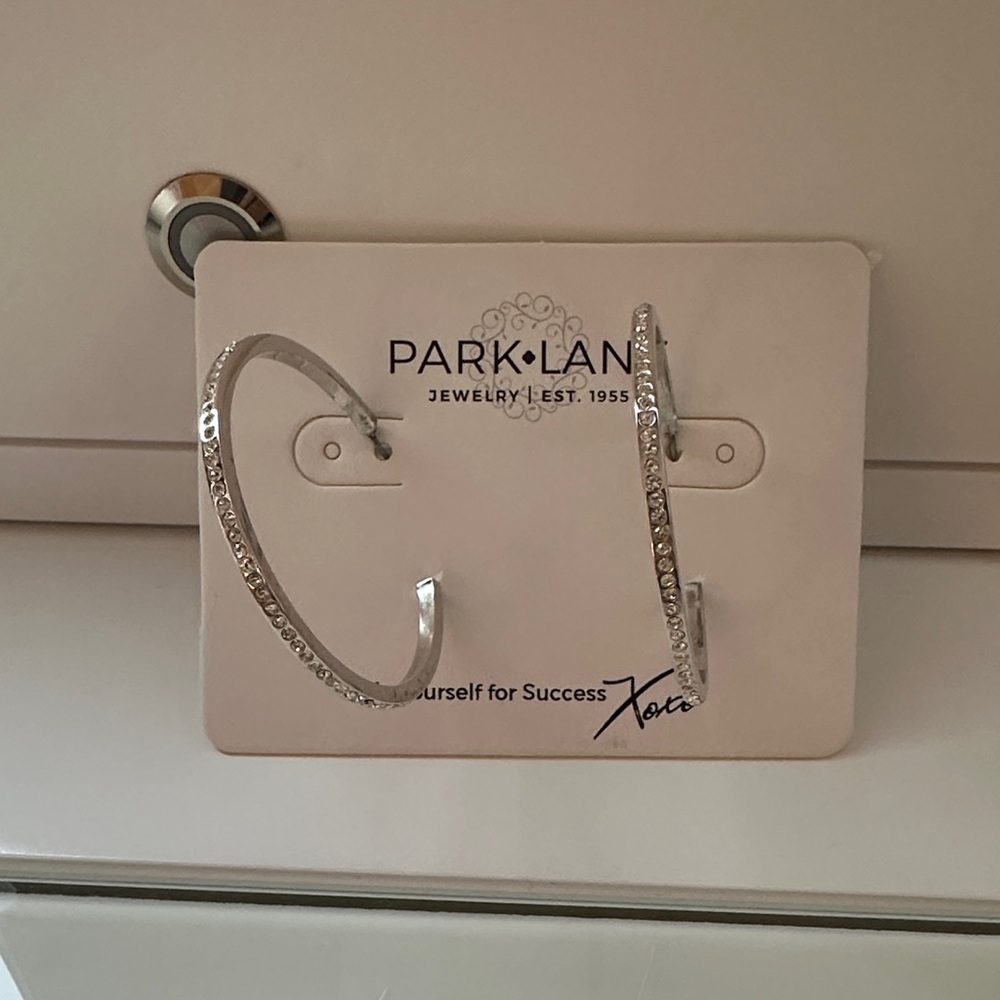 Park Lane Sparkling Silver Hoop Earrings